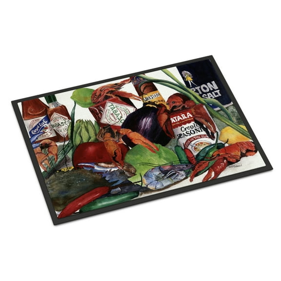 Carolines Treasures 8131-JMAT Crawfish Door Mat, Indoor Rug or Outdoor Welcome Mat 24x36 Doormat, 24H X 36W, multicolor