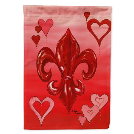 Carolines Treasures 8136-FLAG-PARENT Valentines Day Fleur de lis Flag multicolor