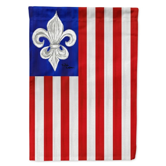 Carolines Treasures 8138-FLAG-PARENT USA Fleur de lis Patriotic American Flag  multicolor