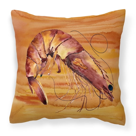 Carolines Treasures 8140PW1414 Shrimp Decorative Canvas Fabric Pillow, 14Hx14W, multicolor