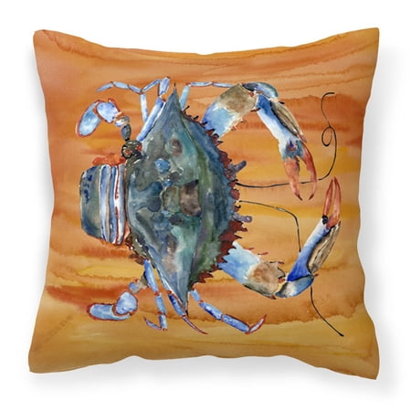 Carolines Treasures 8144PW1414 Crab Decorative Canvas Fabric Pillow, 14Hx14W, multicolor