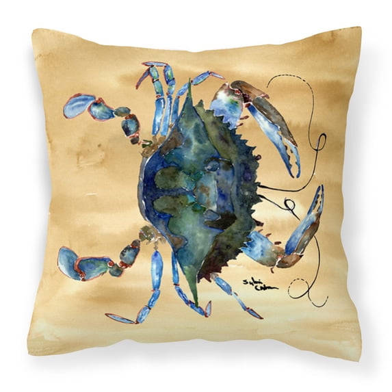Carolines Treasures 8159PW1414 Crab Fabric Decorative Pillow, 14Hx14W, multicolor
