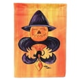 thumbnail image 1 of Carolines Treasures 8183-FLAG-PARENT Halloween Pumpkin Bat Fleur de lis Flag  multicolor, 1 of 2
