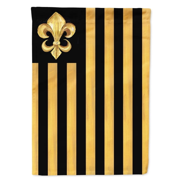 Carolines Treasures 8198-FLAG-PARENT Black and Gold Fleur de lis Nation Flag  multicolor