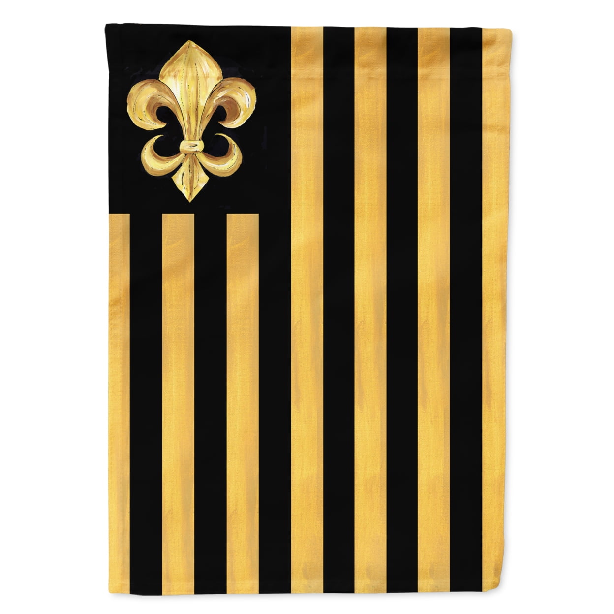 Black and Gold Fleur de Lis Striped House Flag
