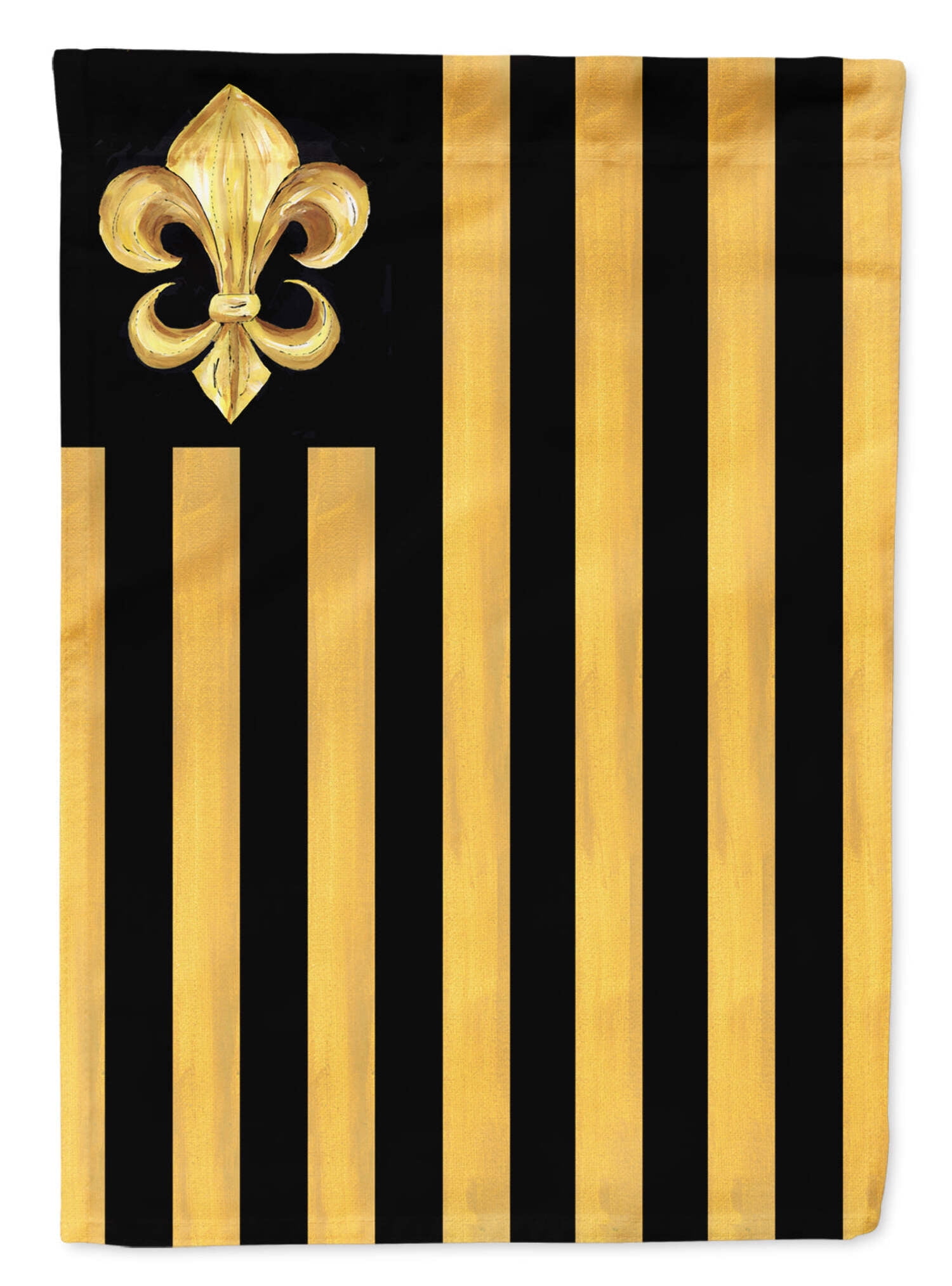 Black and Gold Fleur de Lis Striped House Flag