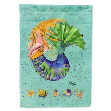 Carolines Treasures 8336-FLAG-PARENT Mermaid Flag  multicolor