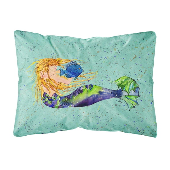 Carolines Treasures 8336PW1216 Mermaid Canvas Fabric Decorative Pillow, 12H x16W, multicolor