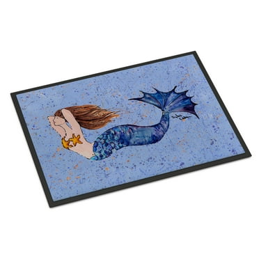Carolines Treasures 8337-JMAT Mermaid Door Mat, Indoor Rug or Outdoor Welcome Mat 24x36 Doormat, 24H X 36W, multicolor
