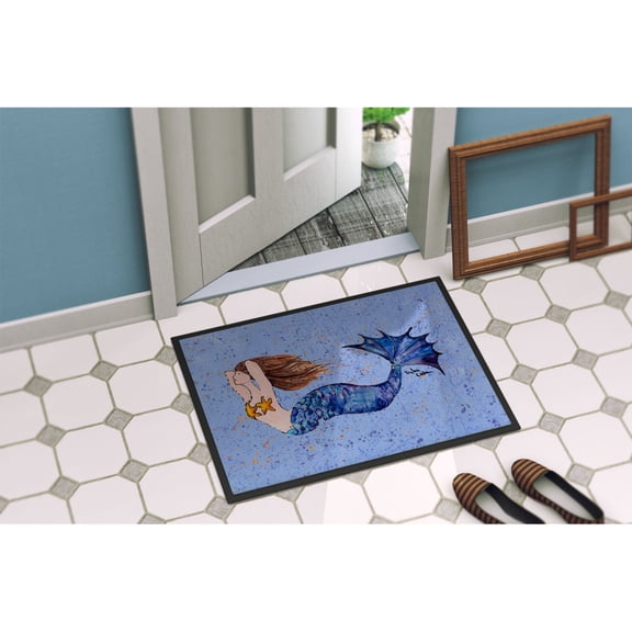 Carolines Treasures 8337-MAT Mermaid Door Mat, Indoor Rug or Outdoor Welcome Mat 18x27 Doormat 8337 Doormat, 18H X 27W,