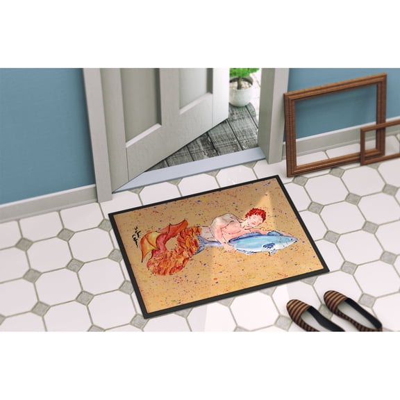 Carolines Treasures 8346-MAT Merman Door Mat, Indoor Rug or Outdoor Welcome Mat 18x27 Doormat 8346 Doormat, 18H X 27W,