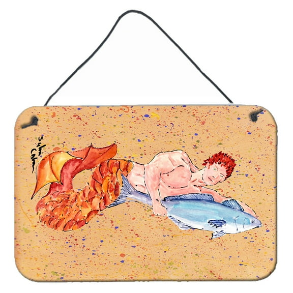 Carolines Treasures 8346DS812 Merman  Indoor or Aluminium Metal Wall or Door Hanging Prints 8x12 multicolor