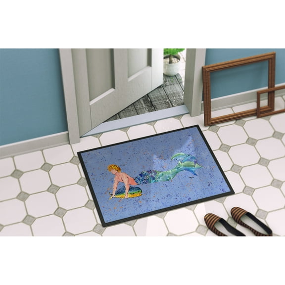 Carolines Treasures 8347-MAT Merman Door Mat, Indoor Rug or Outdoor Welcome Mat 18x27 Doormat 8347 Doormat, 18H X 27W,