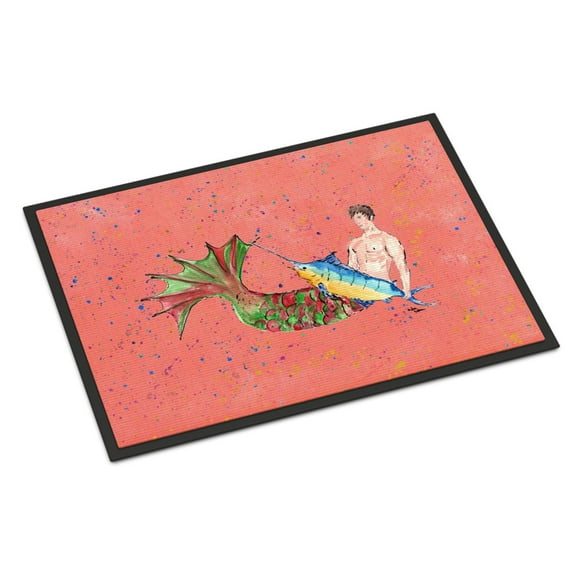 Carolines Treasures 8348-JMAT Merman Door Mat, Indoor Rug or Outdoor Welcome Mat 24x36 Doormat, 24H X 36W, multicolor