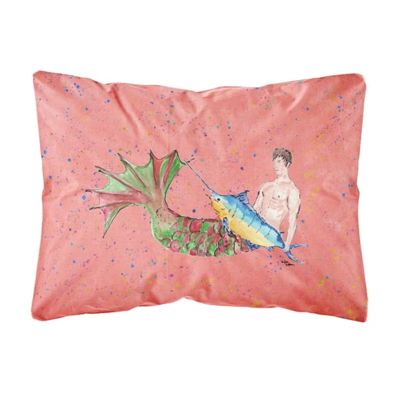 Carolines Treasures 8348PW1216 Merman Canvas Fabric Decorative Pillow, 12H x16W, multicolor