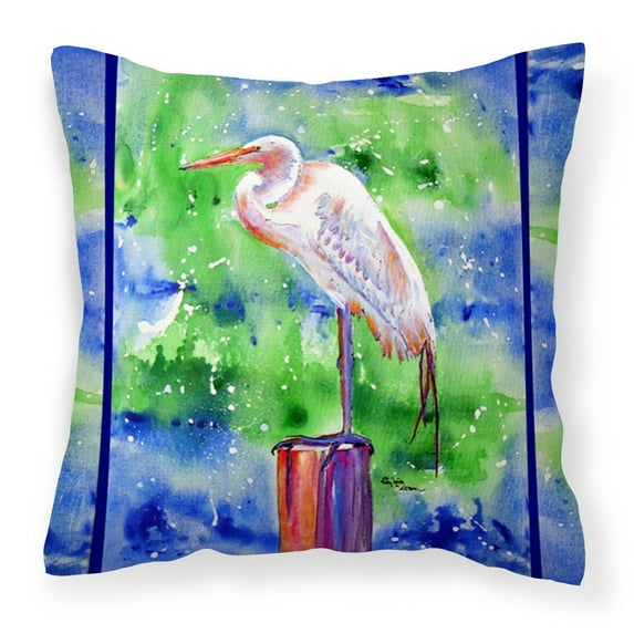 Carolines Treasures 8358PW1414 Egret Fabric Decorative Pillow, 14Hx14W, multicolor