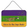 thumbnail image 1 of Carolines Treasures 8382DS812 Mardi Gras Aluminium Metal Wall or Door Hanging Prints Mardi Gras Jazz Trumpet Design 8x12, 1 of 1