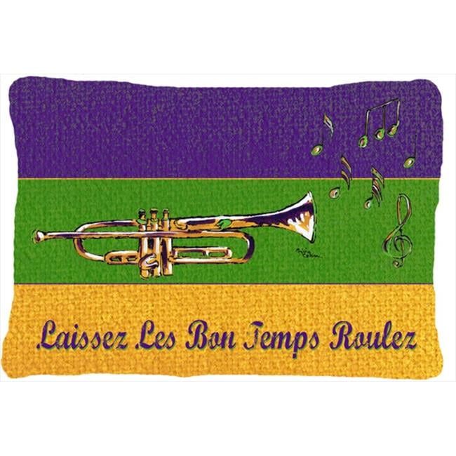 Carolines Treasures 8382PW1216 Mardi Gras Indoor & Outdoor Decorative Fabric Pillow - 12 x 16 in.