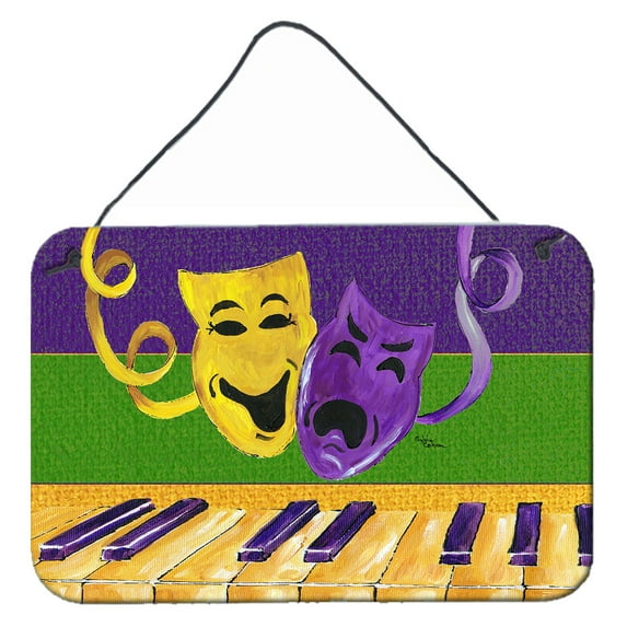 Carolines Treasures 8383DS812 Mardi Gras Aluminium Metal Wall or Door Hanging Prints Mardi Gras Comedy and Tragedy