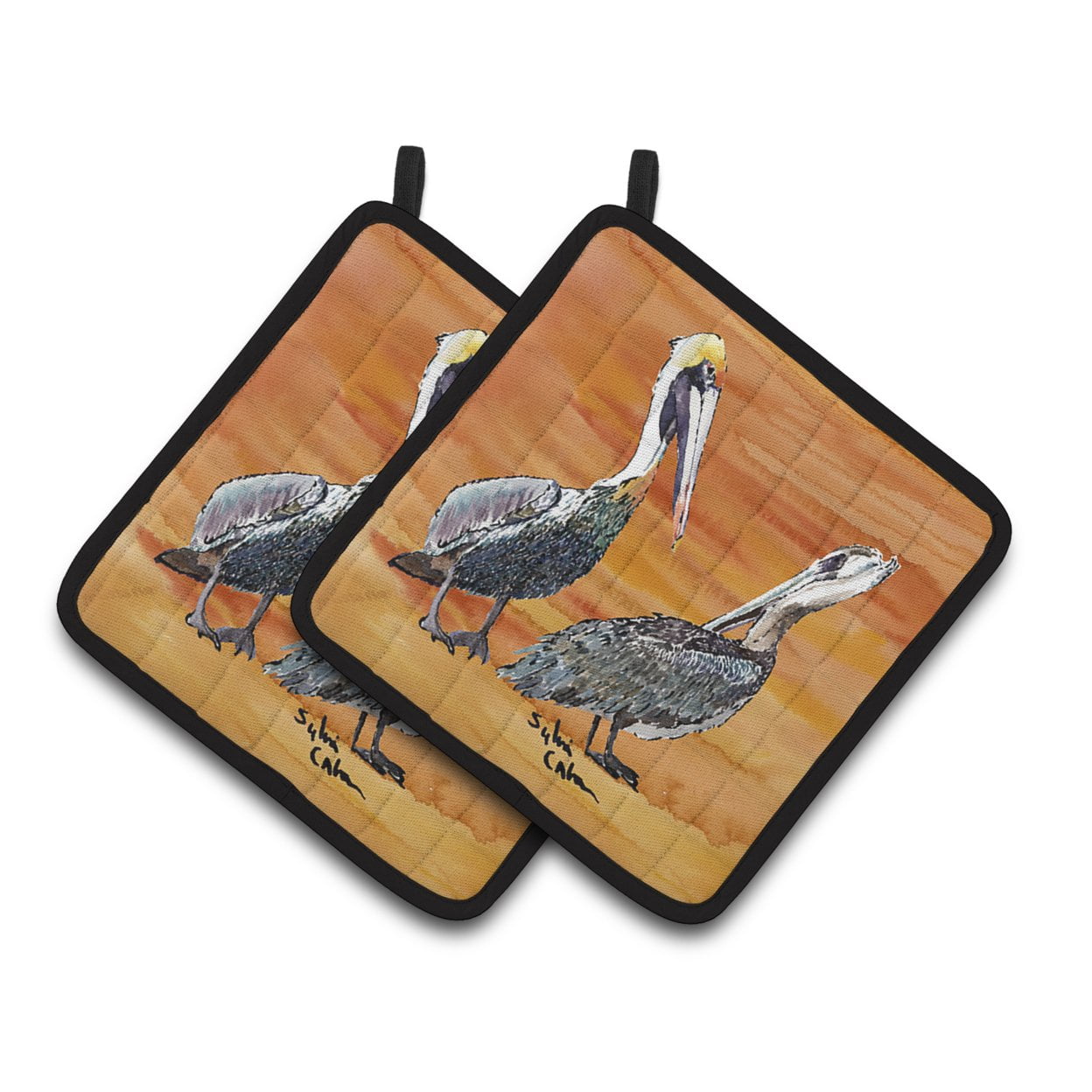 Carolines Treasures 8407PTHD Pelican Pair of Pot Holders , 7.5HX7.5W, multicolor
