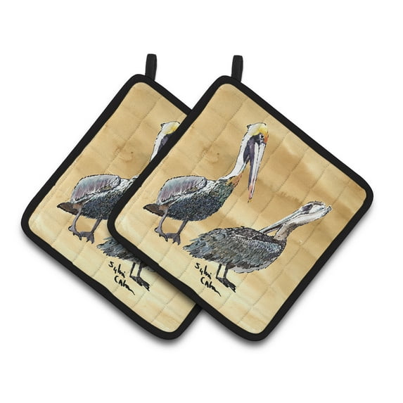 Carolines Treasures 8408PTHD Pelican Pair of Pot Holders 7.5HX7.5W multicolor