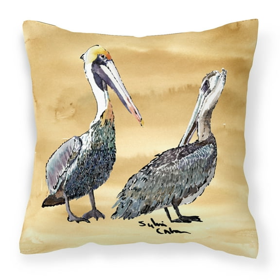 Carolines Treasures 8408PW1414 Pelican Fabric Decorative Pillow, 14Hx14W, multicolor