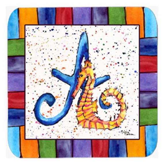 Carolines Treasures 8424-FC Seahorse Foam Coasters - Set 4- 3.5 x 3.5 In.