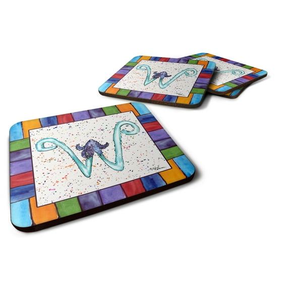 Carolines Treasures 8446-WFC Beach and Seafood Foam Coaster Set of 4 3 1/2 x 3 1/2 multicolor