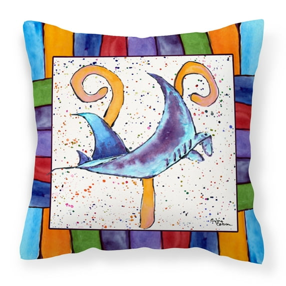 Carolines Treasures 8448-YPW1414 Beach and Seafood Decorative Canvas Fabric Pillow 8448 14Hx14W multicolor