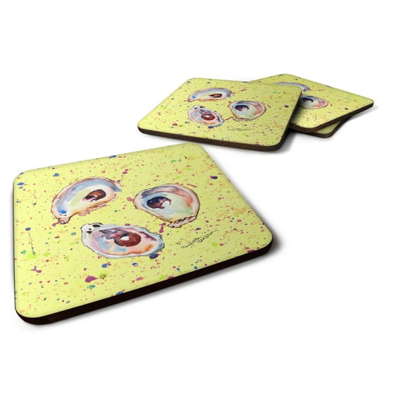Carolines Treasures 8453-FC Set of 4 Oyster Foam Coasters 3 1/2 x 3 1/2 multicolor