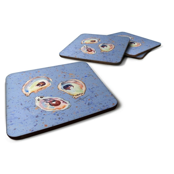 Carolines Treasures 8456-FC Set of 4 Oyster Foam Coasters 3 1/2 x 3 1/2 multicolor