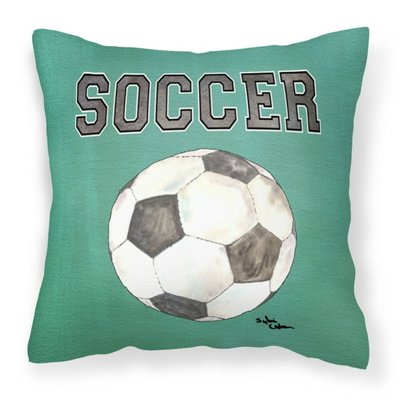 Carolines Treasures 8484PW1414 Soccer Canvas Fabric Decorative Pillow, 14Hx14W, multicolor
