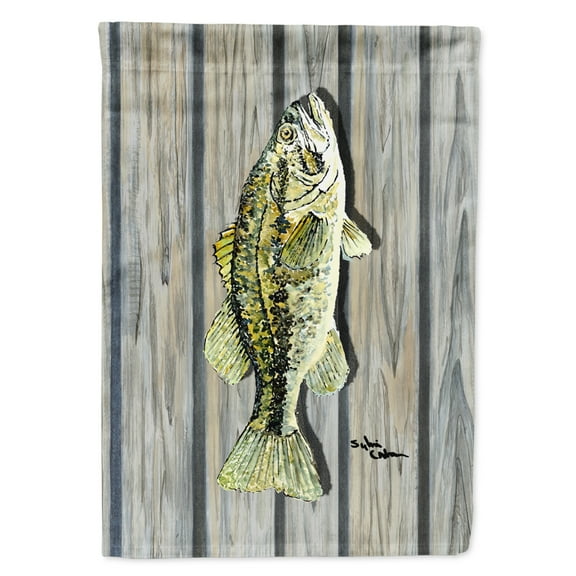 Carolines Treasures 8493-FLAG-PARENT Fish Bass Flag  multicolor