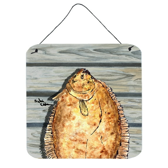 Carolines Treasures 8495DS66 Fish Flounder Wall or Door Hanging Prints 6HX6W multicolor