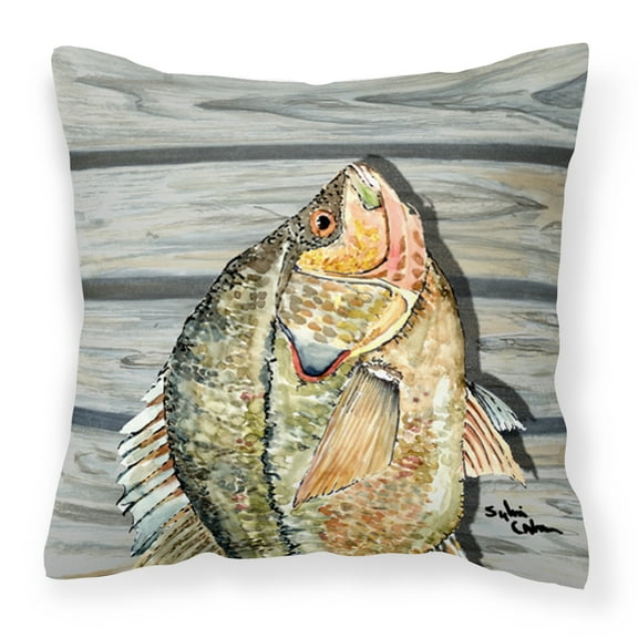 Carolines Treasures 8498PW1414 Croppie Fish on Pier Fabric Decorative Pillow, 14Hx14W, multicolor
