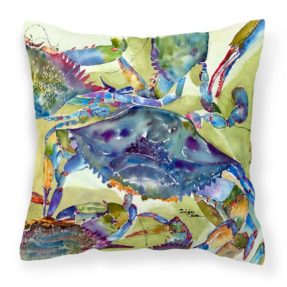 Carolines Treasures 8512PW1414 Crab Decorative Canvas Fabric Pillow, 14Hx14W, multicolor