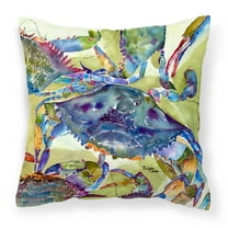 Carolines Treasures 8512PW1414 Crab Decorative Canvas Fabric Pillow, 14Hx14W, multicolor