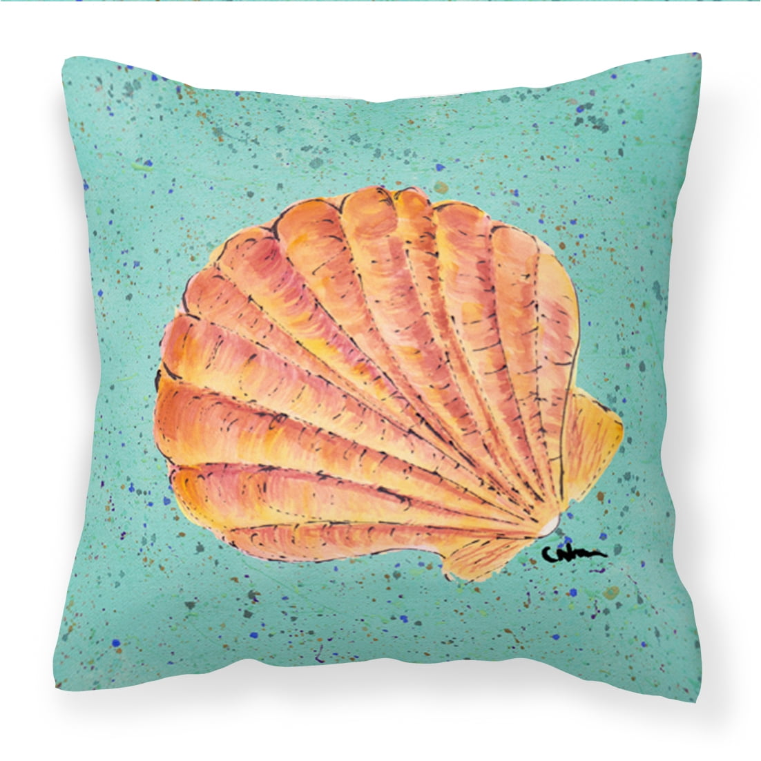 Carolines Treasures 8523PW1414 Shells Fabric Decorative Pillow 14HX14W multicolor