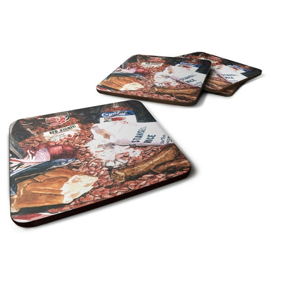 Carolines Treasures 8536FC Red Beans and Rice Foam Coaster Set of 4 3 1/2 x 3 1/2 multicolor