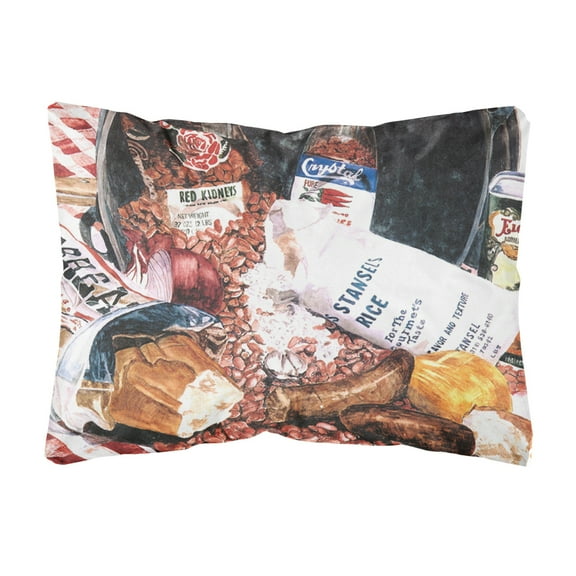 Carolines Treasures 8536PW1216 Red Beans and Rice Canvas Fabric Decorative Pillow, 12H x16W, multicolor