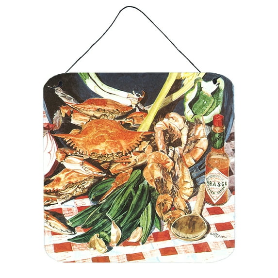 Carolines Treasures 8537DS66 Crab Boil Wall or Door Hanging Prints 6x6 multicolor