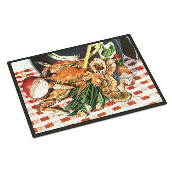 Carolines Treasures 8537JMAT Crab Boil Door Mat, Indoor Rug or Outdoor Welcome Mat 24x36 Doormat, 24H X 36W, multicolor