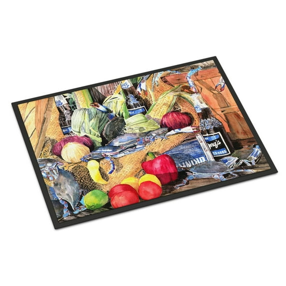 Carolines Treasures 8538-JMAT Barqs and Crabs Doormat 24x36 36"L x 24"W multicolor