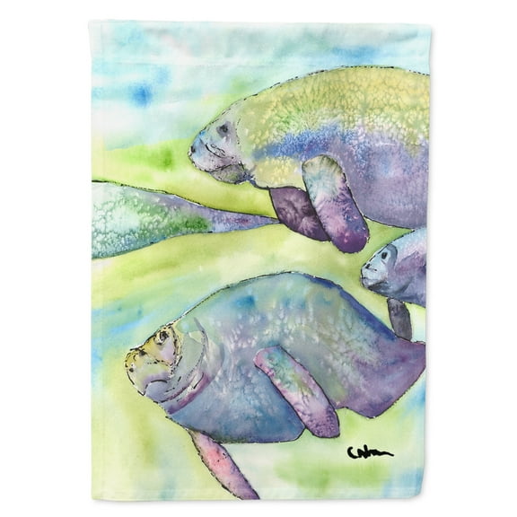Carolines Treasures 8544-FLAG-PARENT Manatee  Flag  multicolor