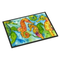 Carolines Treasures 8546-JMAT Seahorse Doormat 24x36 36"L x 24"W multicolor