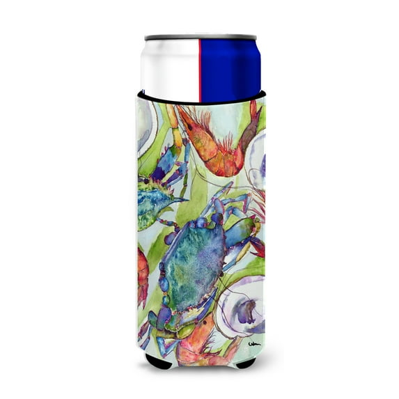 Carolines Treasures 8547MUK Crab Ultra Hugger for slim cans Slim Can multicolor