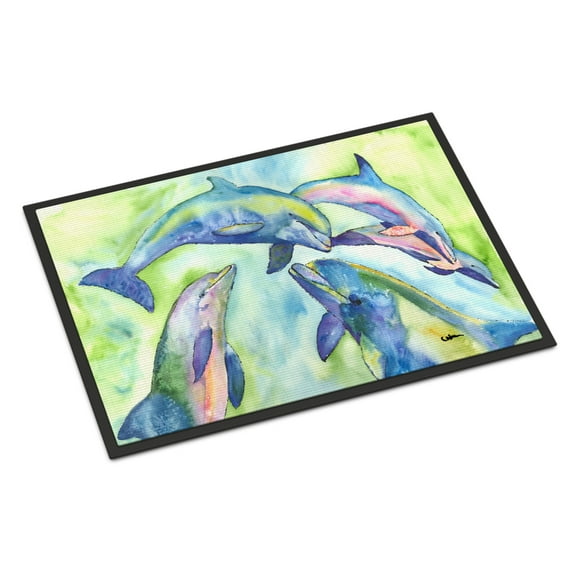 Carolines Treasures 8548MAT Dolphin Doormat 18x27 27"L x 18"W multicolor