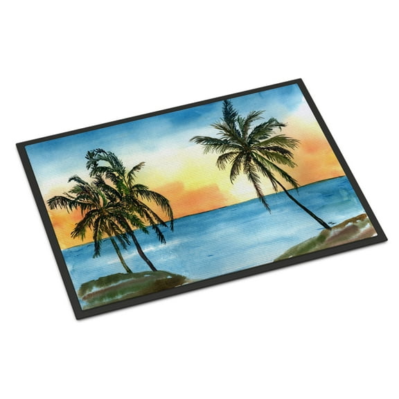 Carolines Treasures 8551JMAT Palm Tree Doormat 24x36 36"L x 24"W multicolor