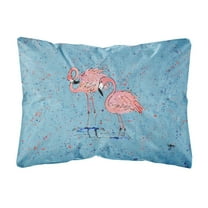 Carolines Treasures 8566PW1216 Flamingo Canvas Fabric Decorative Pillow, 12H x16W, multicolor