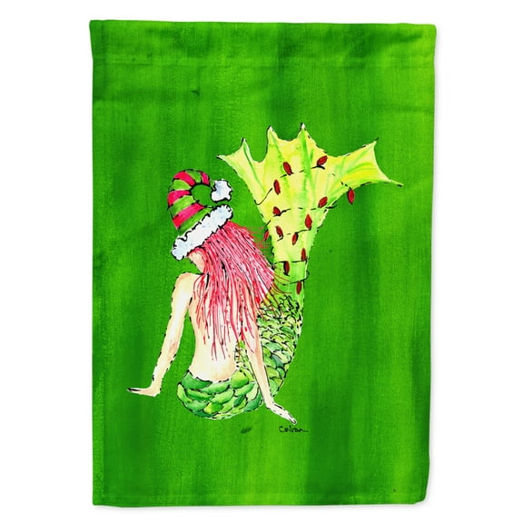 Carolines Treasures 8631-FLAG-PARENT Christmas Mermaid Flag  multicolor